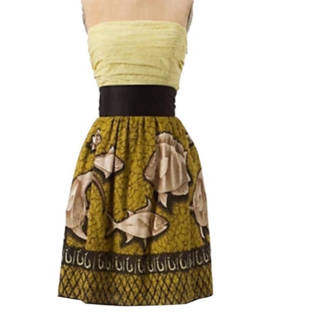 Anthropologie Strapless Dress with Fish Motif - Picture 2 of 8